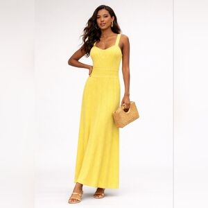 Haute Hippie Chartreuse Knit Maxi Dress XS Textured Resort Coastal Summer